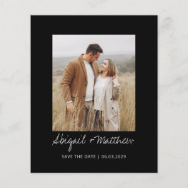 Svart och vit enkel Spara datuminbjudan