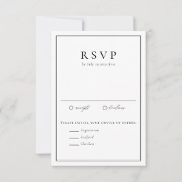 Svart och vit enkel typografi - formal Bröllop OSA Kort