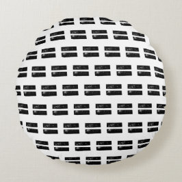 Svart och vit "Equals"-symbol Lino-klipp Rund Kudde