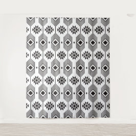 Svart och vit etnisk ikat geometric mönster