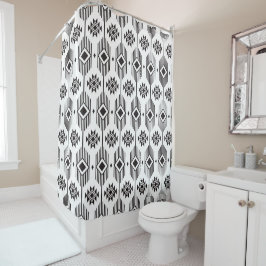 Svart och vit etnisk ikat geometric mönster