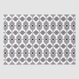 Svart och vit etnisk ikat geometric mönster