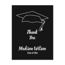 Svart och vit examens tack