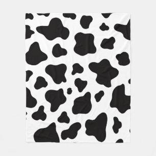 Svart och vit Faux Cowhide Fleecefilt