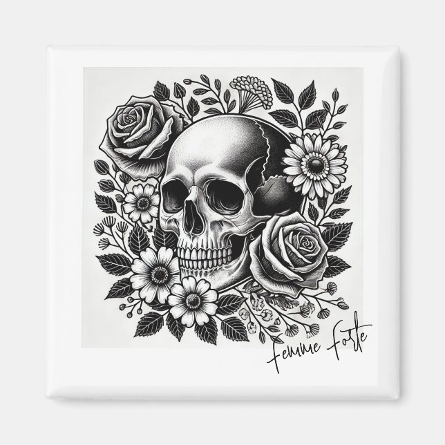 Svart och vit femme Forte Magnet (Framsidan)