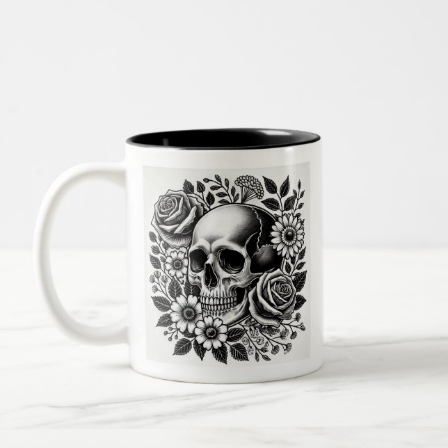 Svart och vit femme Forte Två-Tonad Mugg (Vänster)