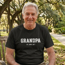 Svart Och Vit Fet Farfar Grundad T-Shirt