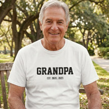 Svart Och Vit Fet Farfar Grundad T-Shirt