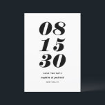 Svart och vit fet kursiv typografi spara datumet<br><div class="desc">Med det här Spara datumkortet i bröllop med fet återtypografi som markerar ditt bröllop-datum. Med en roligt vintage vibe är det perfekt för par som vill ha något annorlunda och en fullt av personlighet. Det här anpassadet sparar datumet är perfekt för alla bröllop-teman. Oavsett om du planerar ett modernt, minimalistiskt...</div>
