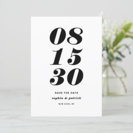 Svart och Vit Fet Kursiv Typografi Spara Datumet