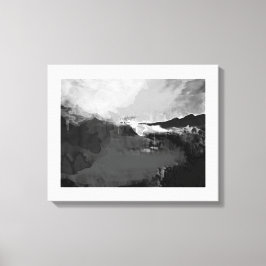 Svart och vit fiktiv målning canvastryck