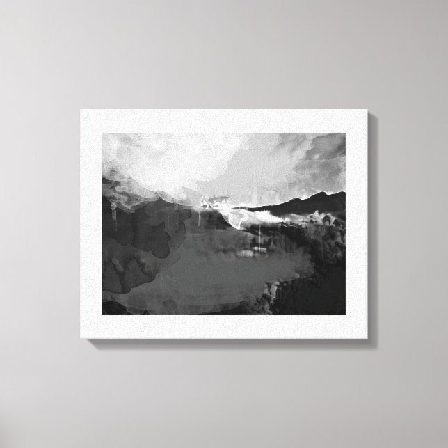 Svart och vit fiktiv målning canvastryck (Framsida)