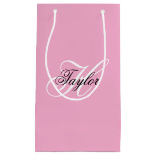 Svart och vit fint monogram rosa