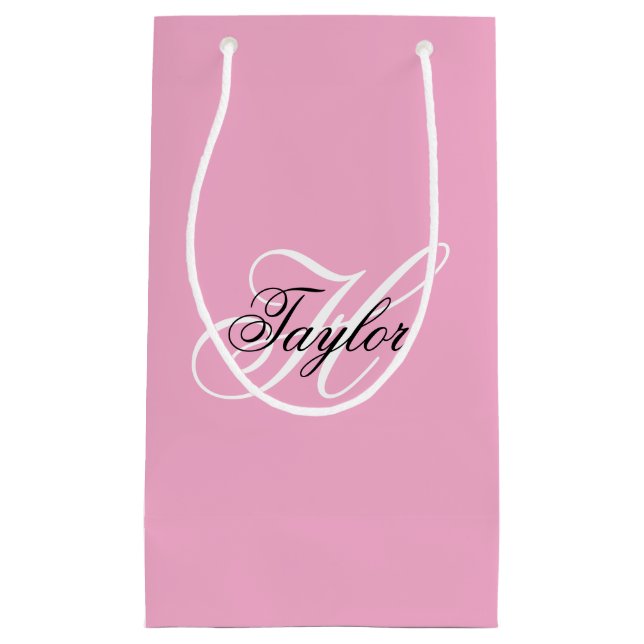 Svart och vit fint monogram rosa (Framsidan)