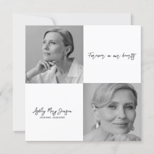 Svart och vit Firande i livets fotobegravning Inbjudningar