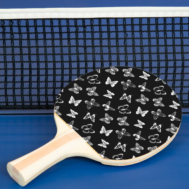 Svart och vit fjäril illustration Svart  Pingisracket (Insitu)