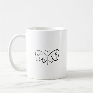 Svart och vit fjäril kaffemugg
