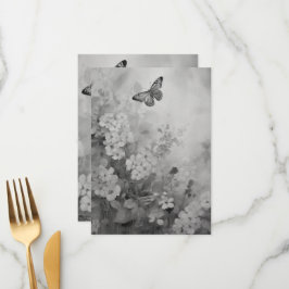 Svart och vit fjäril meny