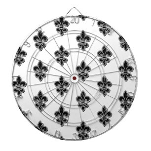 Svart och vit Fleur De Lis Darttavla