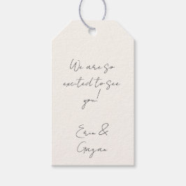 Svart och vit för välkomstpåsar presentetikett