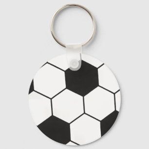 Svart Och Vit Fotboll Geometriskt Mönster Nyckelring