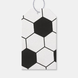 Svart och Vit Fotbolls Mönster Geometrisk Presentetikett