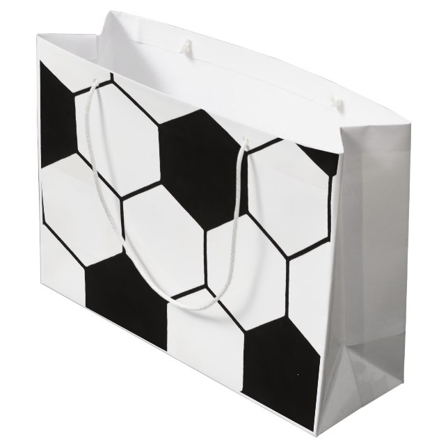 Svart och vit fotbollsmönster geometrisk  (Baksidan Vinklad)