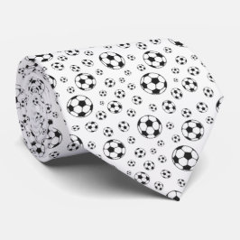 Svart och vit fotbollsmönster slips
