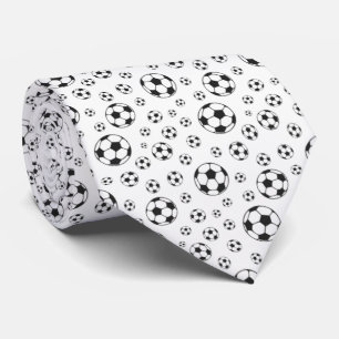 Svart och vit fotbollsmönster slips