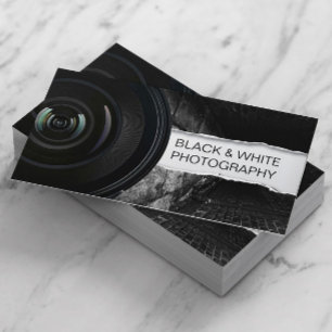 Svart och vit fotografi av fotoskrivare med Elegan Visitkort