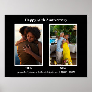 Svart och vit fotokollage årsdag 2 poster