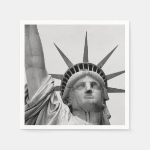 Svart och vit Frihetsgudinnan New York Pappersservett