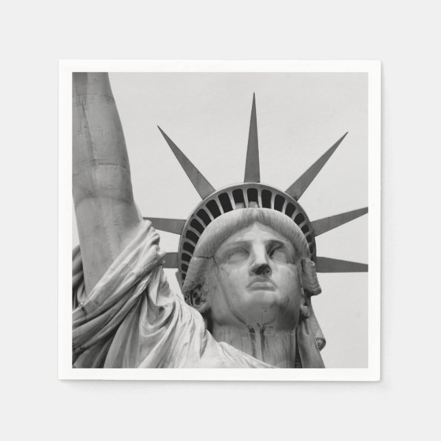 Svart och vit Frihetsgudinnan New York Pappersservett (Framsidan)