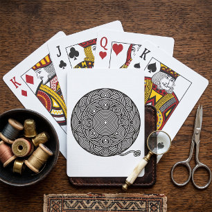 Svart och vit garnboll mandala casinokort