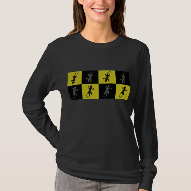 Svart och vit geckos T-Shirt (Framsida)