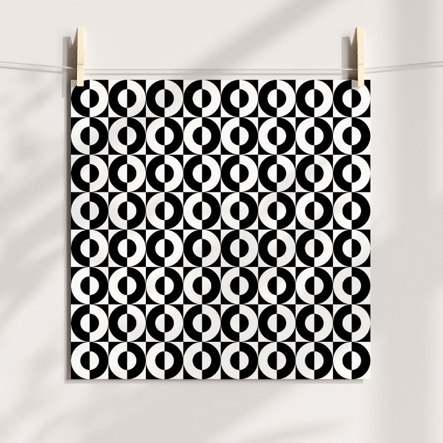 Svart och vit Geo Combo Funky Cirklar Poster (Funky Circles Poster)