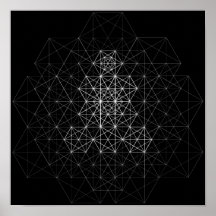 Svart och vit geometri abstrakt mönster affisch