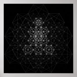 Svart och vit geometri abstrakt mönster affisch