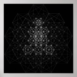 Svart och vit geometri abstrakt mönster affisch