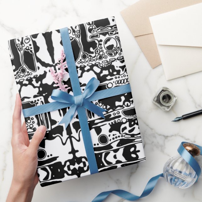 Svart och vit geometrisk artikel 25 presentpapper (Gifting)