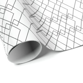 Svart och vit geometrisk diamant presentpapper