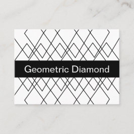 Svart och vit geometrisk diamant visitkort