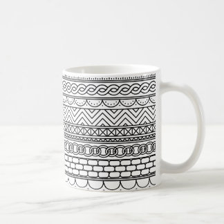 Svart och vit geometrisk kantmönsterprov kaffemugg
