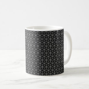 Svart och vit geometrisk kubmönster kaffemugg