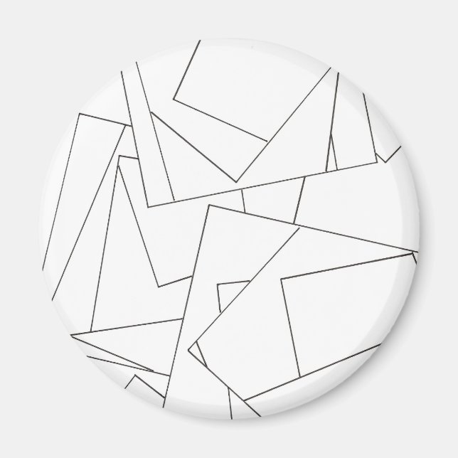 Svart Och Vit Geometrisk Magnet (Framsidan)