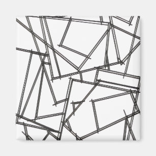 Svart Och Vit Geometrisk Magnet