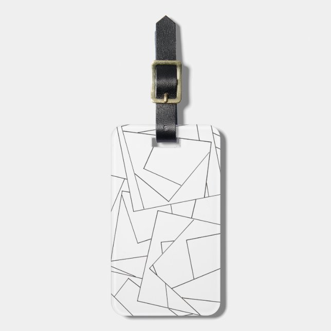 Svart och vit geometrisk-modern Bauhaus Bagagebricka (Vertikal Framsida)