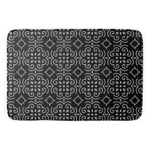 Svart och vit geometrisk Mönster-bath Mat Badrumsmatta
