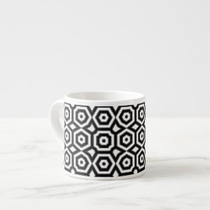 Svart och vit geometrisk mönster espressomugg