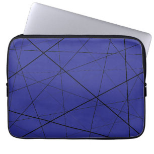 Svart och vit geometrisk mönster laptop fodral